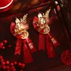 Juego Completo de Boutonnières de Boda para Miembros de la Familia al por Mayor, Novio, Novia, Padrinos de Boda, Damas de Honor, Broches para Padres, Boda Estilo Chino, Venta Directa del Fabricante