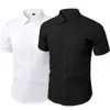 Camisa blanca de manga larga para hombre, estilo coreano, ajustada, informal, para trabajo profesional, sin planchado