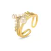 Anillos para Mujer, Estilo Europeo y Americano, Anillos de Circonita de Gama Alta, Diseño de Nicho, Lujo Ligero, Estilo de Celebridad de Internet, Anillos Abiertos para Dedo Índice