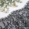 Ribete de Encaje de Pestañas Doble Cara No Elástico de Punto de Trama Negra Lisa Tanglong, Accesorios de Encaje para Lencería, Accesorios para Ropa
