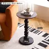 Mesa de Centro Redonda de Madera Maciza Estilo Francés Vintage Combinación de Mueble de TV para el Hogar 2024 Sentido de Alta Gama Apartamento Pequeño Mesa Dahl Mesa de Té Mesa