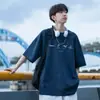 Camiseta de Manga Corta de Algodón Puro de Peso Pesado 260g para Hombre, Ajuste Holgado de Verano, Camiseta Base Estampada No Transparente, Top de Marca de Moda, Camiseta de Hombre