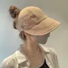 Sombrero de pescador Zhao Rusi para mujer, primavera y verano 2024, protección solar, protección UV, color negro liso