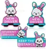4 Piezas de Pegatinas de Gato de Dibujos Animados para Estudiantes que Conducen, Señales de Seguridad de Conejito Lindas, Pegatinas Reflectantes para Conductores Novatos