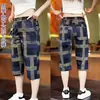 Shorts Masculino de Verão Cropped de Perna Reta, Tecido Fino Elástico Respirável, Xadrez, Moda Versátil, Calça Casual