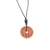 Moneda Antigua de Latón Shangui Colgante Largo de Cinabrio Bolsa de Monedas Antiguas Taoístas Collar Bagua para Hombres y Mujeres Joyería Estilo Chino