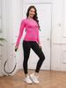 Novo Top de Manga Longa com Gola Redonda Feminino Alpha Amazon Outono e Inverno Europeu e Americano Elástico Justo Camiseta Esportiva para Yoga