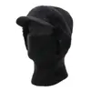 Nuevo Set de Dos Piezas de Punto Rayado para Otoño e Invierno con Calentador de Cuello, con Forro Polar, Gorro de Punto Cálido que Cubre la Cara, a Prueba de Frío
