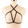 Top de Lingerie ZIZ com Tiras Cruzadas Estilo Streetwear Moderno Decoração Decote em V Profundo Sutiã Sexy Vazado Estilo Europeu e Americano