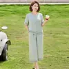 2026 Día de la Madre Verano Nuevo Estilo Chino Elegante Moda Casual Talla Grande Reductor de Edad Holgado Adelgazante Favorecedor Versátil Conjunto