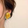 Pendientes de flores de color dopamina de verano para mujer, con ambiente festivo, pendientes que combinan con todo, pendientes de temperamento con halo de moda