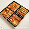 Caja de embalaje para sushi de alta calidad, caja de papel cuadrada de 24 cm, estilo japonés, para sashimi, salmón, desechable, para llevar, comercial