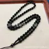 Collar de Cuentas Cadena Colgante Cuerda Cuerda Colgante Cuentas de Vidrio Obsidiana Jade Cuerda para Collar Cadena de Lana Tejida a Mano Lanyard con Colgante
