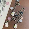 Cordão CCD de trevo de quatro folhas feito à mão corrente de telefone de coelho com contas DIY girly ins corrente de pingente simples com sino