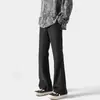 Pantalones de Traje Rectos para Verano, Pantalones de Hielo de Seda Cleanfit para Hombre, Pantalones Acampanados, Estilo Delgado, Adelgazantes, Caída Fluida, Sensación de Alta Calidad, Pierna Ancha