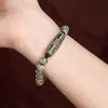 Pulsera de cuentas largas de barril Dzi de Nueve Ojos Verdes para Mujer, Estilo de Alta Gama, Cuentas de Oración Budistas, Artículo Popular para Venta al por Mayor