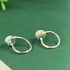 Rey Ciervo Dorado S925 Plata de Ley Retro Cloisonné Chapado en Oro Incrustado Jade Hetian Vaina de Loto Anillo Antiguo Elegante para Dedo Anular de Mujer