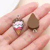 Colgante de Resina Color Chocolate Donut Helado Pastel Café Pulsera DIY Llavero Accesorios