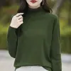 Estilo nuevo de principios de otoño 2026 transfronterizo, algodón puro, cuello alto, color liso, suéter holgado, camisa base elegante, top de punto