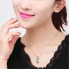 Collar Colgante de Topacio Azul Cristalino Estilo Coreano Diseño de Nicho Ins Cadena para Clavícula Colgante de Diamante Azul para el Cumpleaños de la Novia