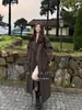 Gabardina Larga para Mujer para Otoño, Estilo Británico, Elegante, Nuevo Modelo de Otoño con Solapa, Ceñidor en la Cintura, Abrigo Cruzado