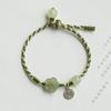 Libro Rojo Caliente Jade Hetian Natural 5*6mm Pulsera de Flor de Ciruelo de la Suerte Cuerda de Mano Tejida a Mano Estilo Chino para Mujeres