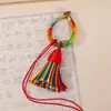 Anillo con Hebilla de Borla Corta Gruesa Estilo Xizang Llavero Semi-Terminado Colgante Accesorios Colgante para Bolsa Cordón Venta al por Mayor