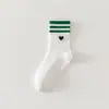 Nuevos Calcetines Sin Hueso Otoño e Invierno Estilo Coreano Rayados Tres Barras Medias para Mujer Estilo Universitario Combinación de Colores Calcetines Deportivos Venta al por Mayor