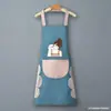 Delantal Impermeable y a Prueba de Aceite Nuevo y de Moda para Mujeres, Uso en Cocina, Cocina Casera, Mangas de Dios de la Cocina, Cinturón de Trabajo para Hombres, Trabajo Estampado