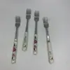 Tenedor de acero inoxidable cerámico para el hogar, tienda boutique, tenedor de fruta, tenedor de pastel de dibujos animados, fabricantes, suministro, tienda de dos yuanes, gran almacén, venta al por mayor