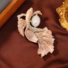 Broche Zhonggu vintage esmalte francês pingando óleo grande carpa peixe dourado feminino casaco animal broche corsage acessórios