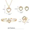 Diseño de Nicho de Moda Collar de Gama Alta Pendientes Pulsera Anillo Personalizado Simple Estilo Ins Traje de Joyería de Amor