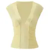 Top corto estilo puro deseo transfronterizo con cuello en V y volantes laterales, camiseta ajustada elástica, camiseta corta de cuello bajo para chica hot europea y americana