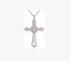 Colar Cruz de Diamante Novo Criativo Transfronteiriço Colar Cruz da Fé Cheio de Diamante Presente para Amante e Amigo