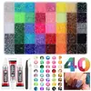 Amazon Venta al por mayor transfronteriza Artículos de alta venta Dropshipping Set de 40 Resinas de Colores Mixtos Decoraciones de Pedrería de Fondo Plano para Arte de Uñas DIY