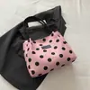 Bolsa de Ombro Casual Grande Capacidade Colorblock de Lona com Bolinhas da Moda 2026 Nova Estilosa Retrô Tote para Mulheres Transfronteiriça
