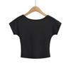 Top Cropped Curto Sexy Slim-Fit para Menina de Verão Estilo Streetwear Americano Manga Curta Costas Abertas Camiseta Fashionável e Versátil