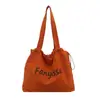 Bolsa de Lona para Mujer de Gran Capacidad Transfronteriza Nueva de un Solo Hombro Diagonal Estudiante Universitario Casual para Clase Viajes Versátil Bolsa Tote
