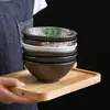 Comercio exterior transfronterizo vajilla japonesa comercial cuenco para sashimi y ensalada cuenco blanco para arroz casero cuenco para sopa cuenco de cerámica negra