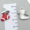 Mezcla de 20 gotas navideñas de aceite blanco K, aleación, accesorios de joyería DIY, Papá Noel, muñeco de nieve, campana, alce, pulsera colgante