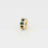 Chapado en Oro de 18K Diamantes de Colores Incrustados Cuentas Espaciadoras de Corte Recto Arandela Espaciadora Cuentas Espaciadoras de Agujero Pequeño Estrella Luna Wenwan Pulsera Hilo Manual DIY Accesorios para Enhebrar