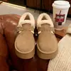 Botas de Neve com Solado Grosso Femininas 2026 Novo Inverno Com Pelúcia Grossa Slip-on Birken Sapatos de Algodão Femininos Aumentam a Altura Mocassins Quentes