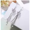 Nuevos Pendientes Largos de Plata Pura de Alta Gama de Moda para Mujer, Dulces y Elegantes Accesorios para Orejas con Borlas, Joyería Versátil de Hilo para Orejas