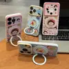 Funda de Teléfono con Soporte de Maruko Shin-chan Compatible con Teléfono Apple 17promax iPhone 18 Huawei Ventana de Corazón