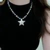 Collar de Estrellas de Colores Dopamina con Cuentas Cadena Dulce para Clavícula Estilo Vacaciones en la Playa Collar para Foto