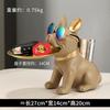 Estátua de Cachorro em Resina Decoração de Sala de Estar Escultura de Cachorro Bandeja Decorativa Bulldog Francês Decoração de Mesa Interna para Casa