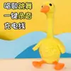 Sacude el sonido del mismo patito amarillo puede bailar patito blanco giro tallado en arena pato puede cantar y bailar regalo de cumpleaños para niños