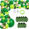 Guirnalda de globos para fiesta en la jungla, decoración, cadena de globos verdes, traje de globos metálicos, arreglo para fiesta