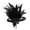 Diadema de plumas vintage de los años 20 Accesorios para el cabello de pasarela europea y americana Accesorios con forma de hoja Diadema tocado de novia