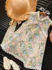 Vestido Cheongsam Feminino Renda Gola Alta Retrô Flor Grande Bordado Verão Novo Sem Mangas Cruzamento Infantil